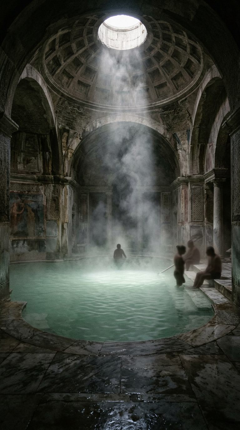 The bath: An hour of steam for a quadrans.